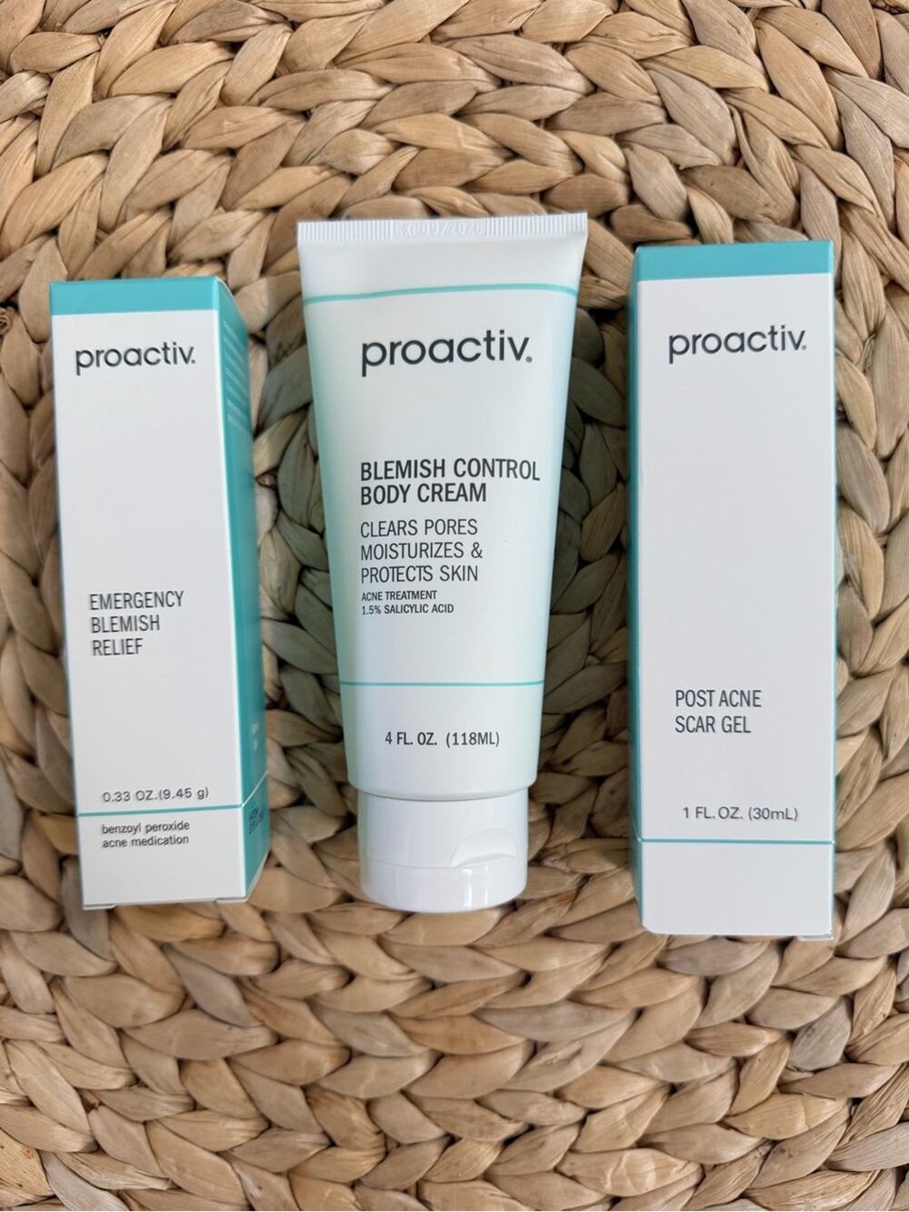 NEW Proactiv Acne Treatment Set Blemish Relief + Body Cream + Post Acne Scar Gel
